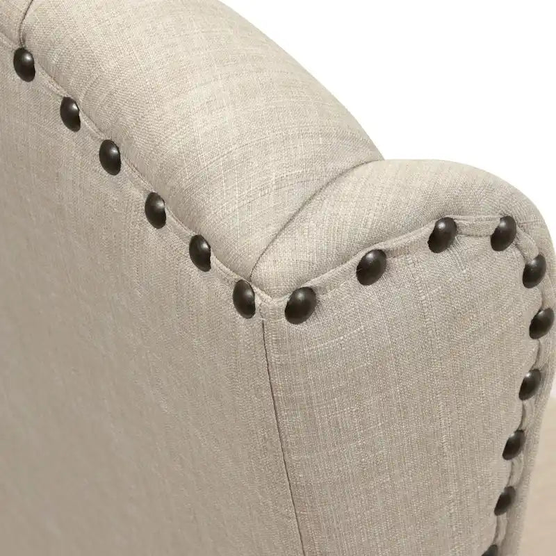 Ivory Wingback Tufted Farmhouse Dining Chair, Set of 2
