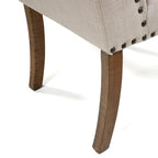 Ivory Wingback Tufted Farmhouse Dining Chair, Set of 2