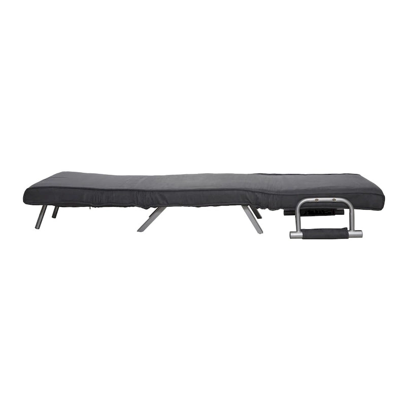 Dark Grey Faux Suede 5-Position Folding Sleeper Loveseat for 2