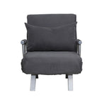 Dark Grey Faux Suede 5-Position Folding Sleeper Loveseat for 2