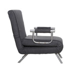 Dark Grey Faux Suede 5-Position Folding Sleeper Loveseat for 2