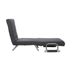 Dark Grey Faux Suede 5-Position Folding Sleeper Loveseat for 2