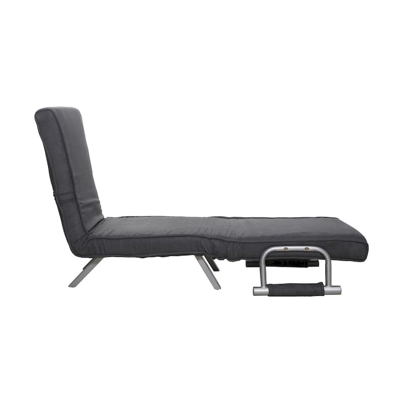 Dark Grey Faux Suede 5-Position Folding Sleeper Loveseat for 2
