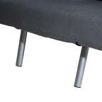 Dark Grey Faux Suede 5-Position Folding Sleeper Loveseat for 2