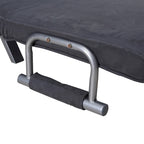 Dark Grey Faux Suede 5-Position Folding Sleeper Loveseat for 2