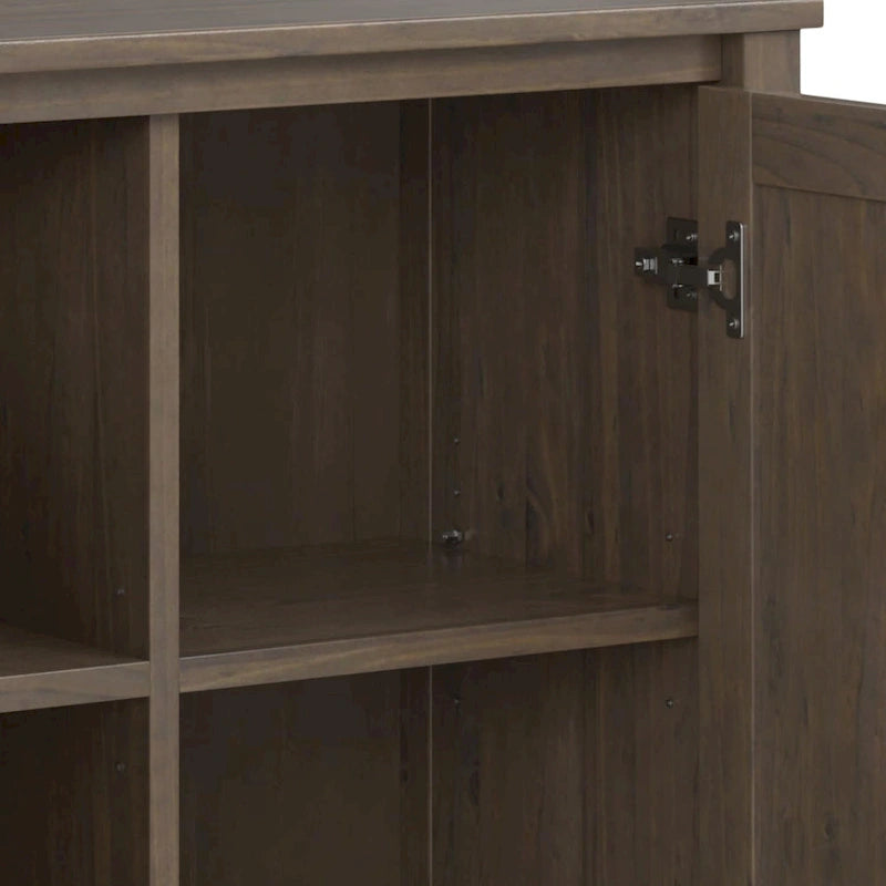Smoky Brown 2-Door Low Storage Cabinet, Single-Unit, 32"W