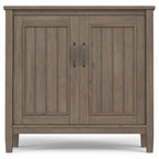 Smoky Brown 2-Door Low Storage Cabinet, Single-Unit, 32"W