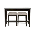 Espresso Wood Pub-Height Sofa Table with 2 Counter-Height Stools, Seats 2