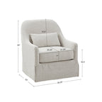 Ivory/Black Swivel Glider Chair, Single Seat, 360°
