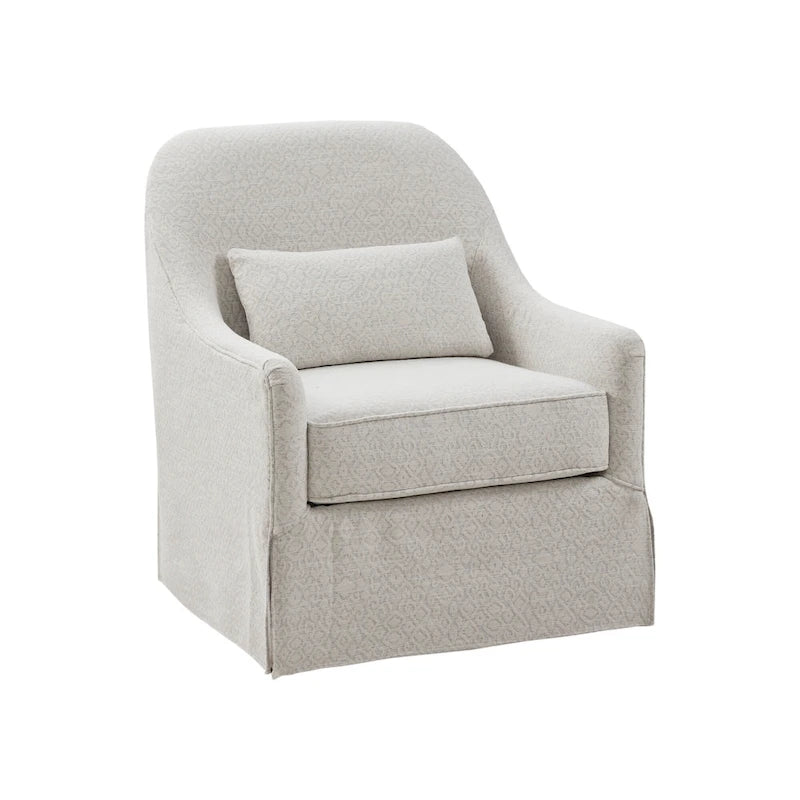 Ivory/Black Swivel Glider Chair, Single Seat, 360°