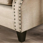 Beige Chenille Traditional Sofa & Loveseat Set, 2-Seat + 3-Seat