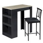 Brown 3-Piece Counter Height Dining Set for 2, Faux Leather Upholstered Chairs