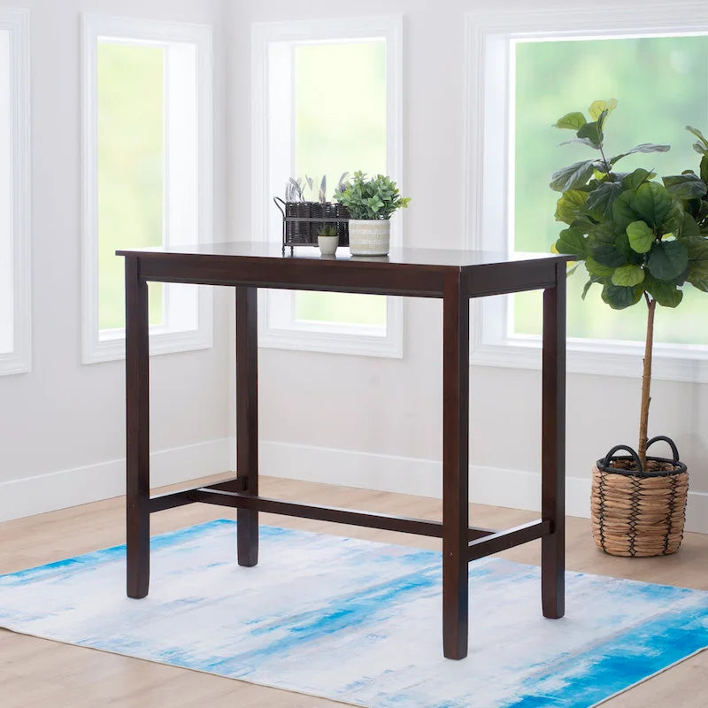 Wood Pub Bar Table for 4, Multiple Colors, Bar Height