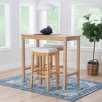 Wood Pub Bar Table for 4, Multiple Colors, Bar Height