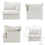 Black / Beige / White L-Shaped Modular Sectional Sofa with Ottoman, Seats 4–5