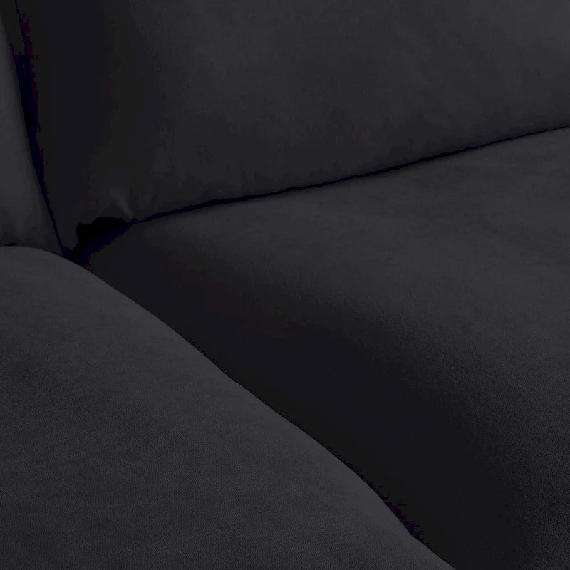 Black / Beige / White L-Shaped Modular Sectional Sofa with Ottoman, Seats 4–5