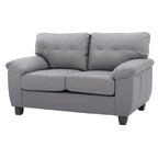 Faux Leather Tufted Loveseat, 2-Seat (Grey / Black / Cappuccino / White)