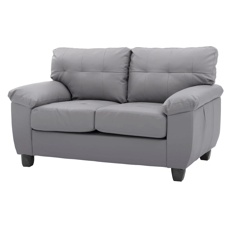 Faux Leather Tufted Loveseat, 2-Seat (Grey / Black / Cappuccino / White)