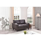Faux Leather Tufted Loveseat, 2-Seat (Grey / Black / Cappuccino / White)