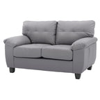 Faux Leather Tufted Loveseat, 2-Seat (Grey / Black / Cappuccino / White)