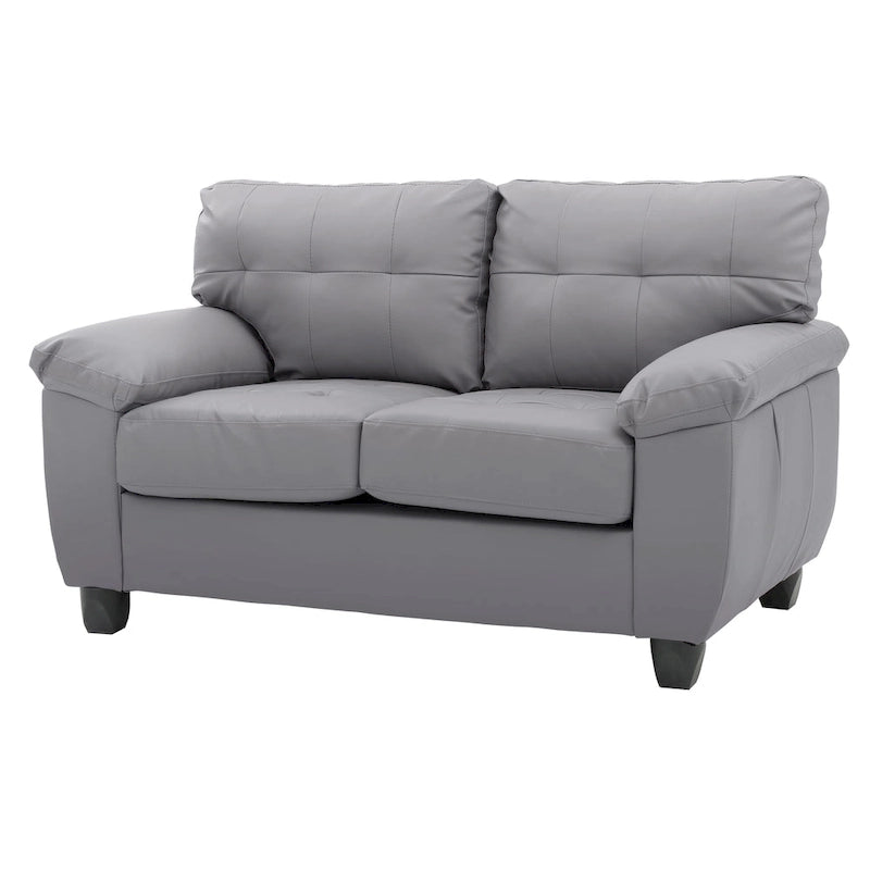 Faux Leather Tufted Loveseat, 2-Seat (Grey / Black / Cappuccino / White)