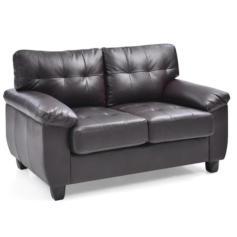 Faux Leather Tufted Loveseat, 2-Seat (Grey / Black / Cappuccino / White)
