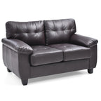 Faux Leather Tufted Loveseat, 2-Seat (Grey / Black / Cappuccino / White)