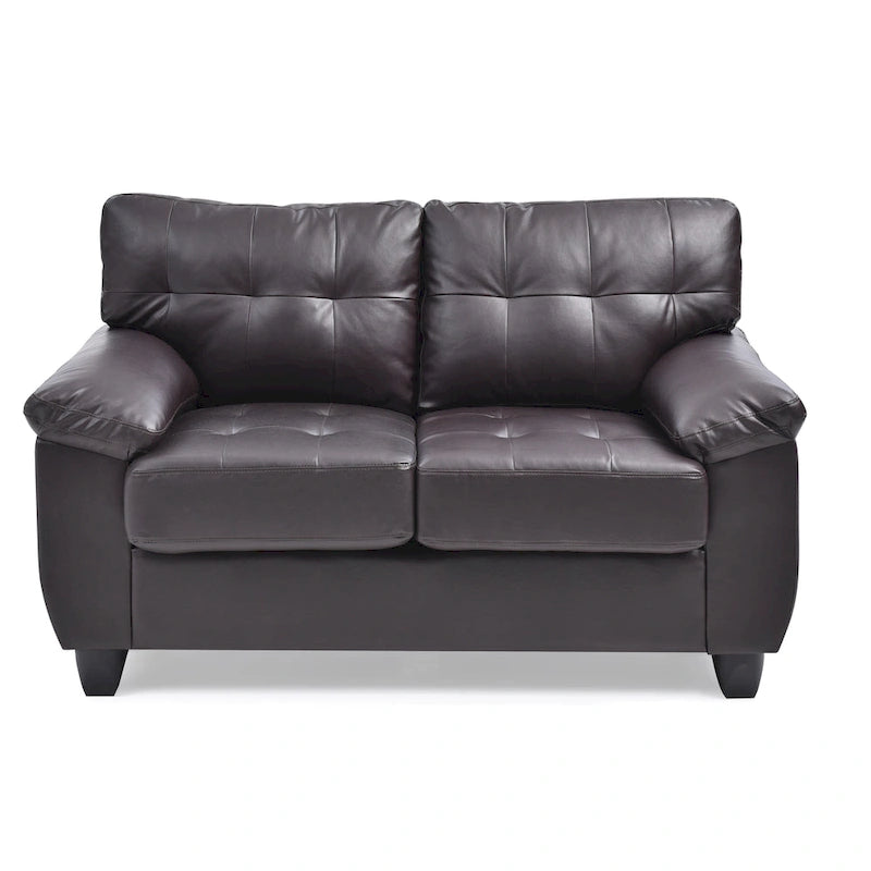 Faux Leather Tufted Loveseat, 2-Seat (Grey / Black / Cappuccino / White)