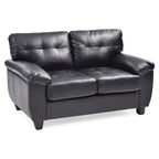 Faux Leather Tufted Loveseat, 2-Seat (Grey / Black / Cappuccino / White)
