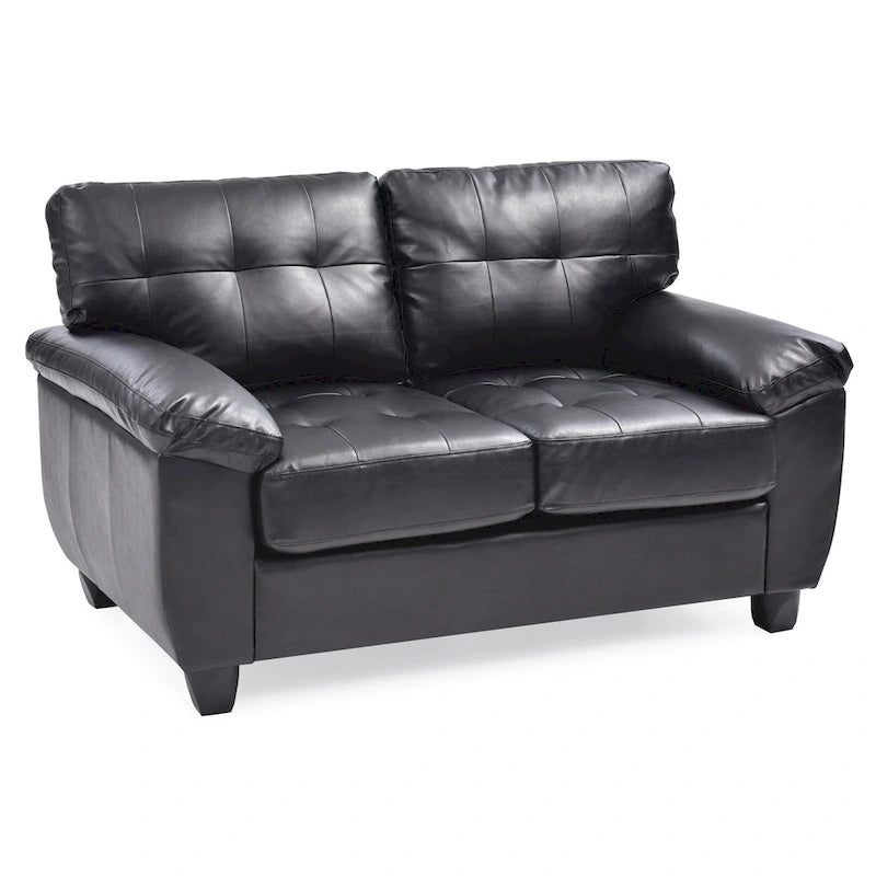 Faux Leather Tufted Loveseat, 2-Seat (Grey / Black / Cappuccino / White)