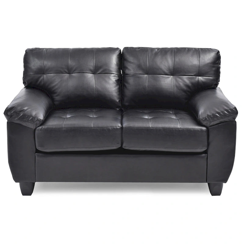 Faux Leather Tufted Loveseat, 2-Seat (Grey / Black / Cappuccino / White)