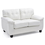 Faux Leather Tufted Loveseat, 2-Seat (Grey / Black / Cappuccino / White)
