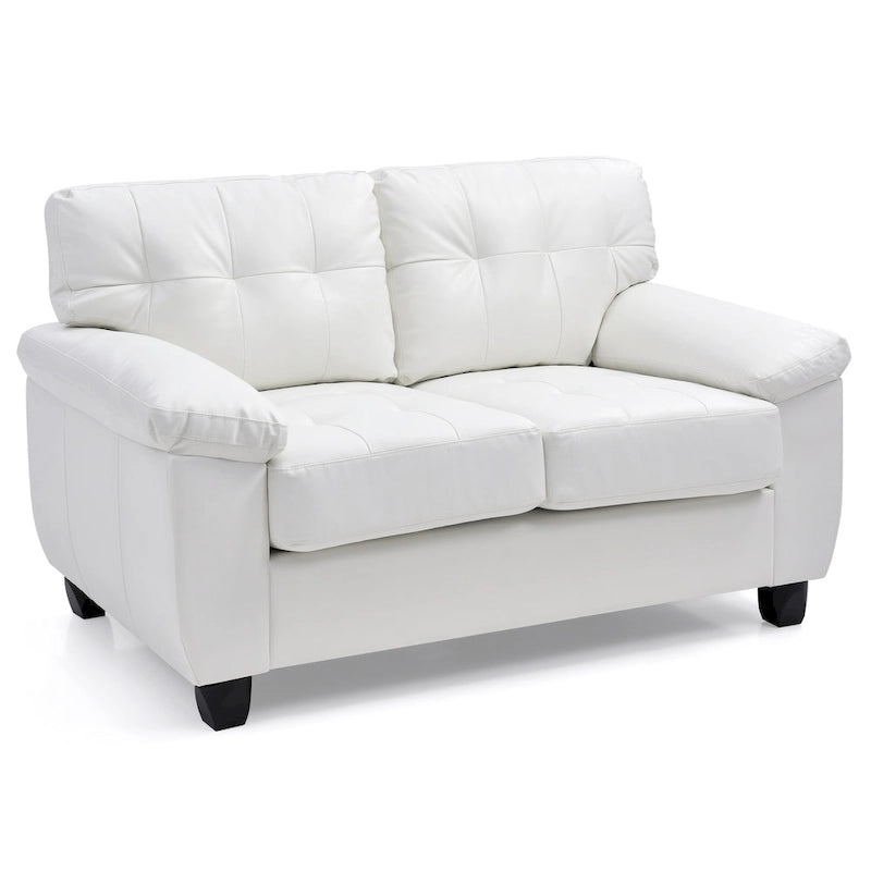 Faux Leather Tufted Loveseat, 2-Seat (Grey / Black / Cappuccino / White)