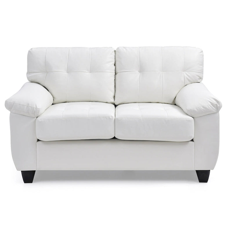 Faux Leather Tufted Loveseat, 2-Seat (Grey / Black / Cappuccino / White)