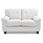 Faux Leather Tufted Loveseat, 2-Seat (Grey / Black / Cappuccino / White)