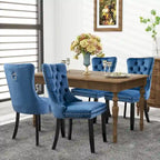 Black / Grey / Blue / Beige / Pink / Red Velvet Tufted Armless Dining Chair with Nailhead Trim, Set of 2