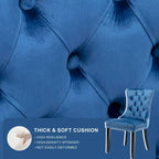 Black / Grey / Blue / Beige / Pink / Red Velvet Tufted Armless Dining Chair with Nailhead Trim, Set of 2