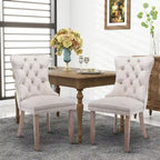 Black / Grey / Blue / Beige / Pink / Red Velvet Tufted Armless Dining Chair with Nailhead Trim, Set of 2