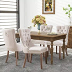 Black / Grey / Blue / Beige / Pink / Red Velvet Tufted Armless Dining Chair with Nailhead Trim, Set of 2