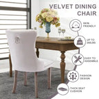 Black / Grey / Blue / Beige / Pink / Red Velvet Tufted Armless Dining Chair with Nailhead Trim, Set of 2