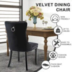 Black / Grey / Blue / Beige / Pink / Red Velvet Tufted Armless Dining Chair with Nailhead Trim, Set of 2