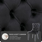 Black / Grey / Blue / Beige / Pink / Red Velvet Tufted Armless Dining Chair with Nailhead Trim, Set of 2