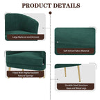Green / Beige Velvet Accent Chair, Single Seat Upholstered Sofa Chair