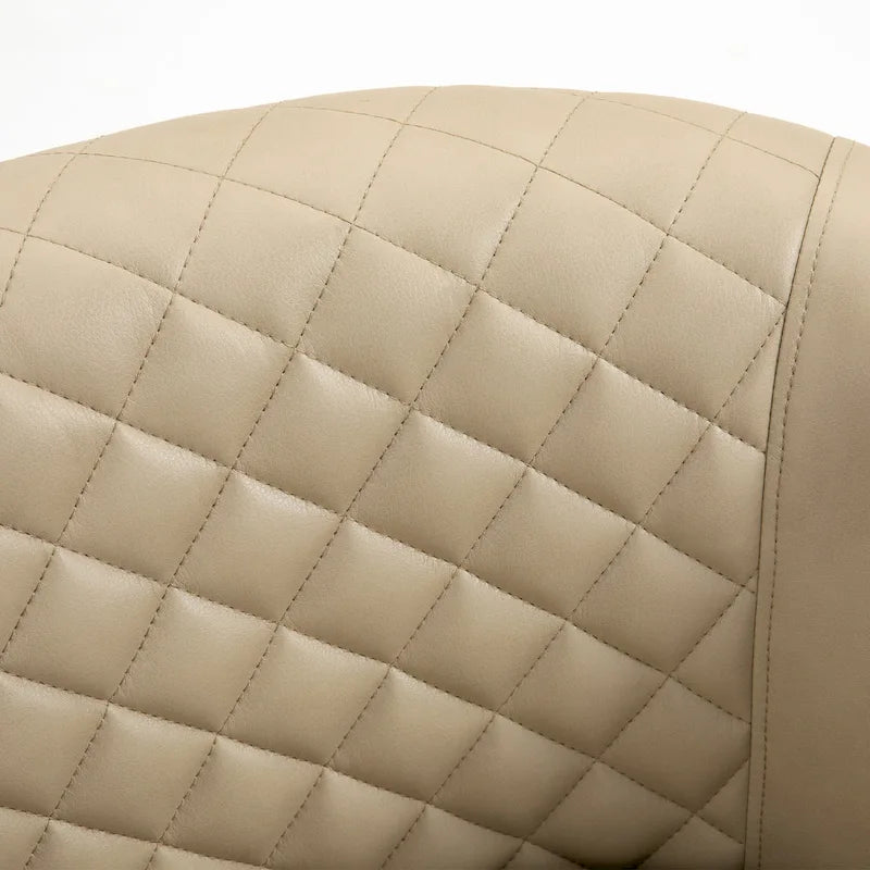 Black / Beige / White / Green / Brown Faux Leather Barrel Accent Chair with Wood Legs, Single