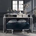 Silver/Gold Console Table, Glass Top 1-Shelf, Contemporary Style