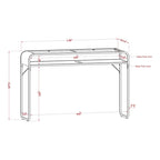 Silver/Gold Console Table, Glass Top 1-Shelf, Contemporary Style