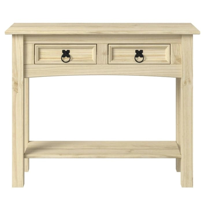 White Wash / Antique Brown / Gray / Unpainted Rustic 2-Drawer Console Table, 1-Person Assembly