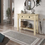 White Wash / Antique Brown / Gray / Unpainted Rustic 2-Drawer Console Table, 1-Person Assembly