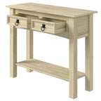 White Wash / Antique Brown / Gray / Unpainted Rustic 2-Drawer Console Table, 1-Person Assembly