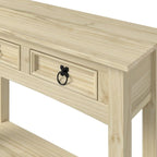 White Wash / Antique Brown / Gray / Unpainted Rustic 2-Drawer Console Table, 1-Person Assembly